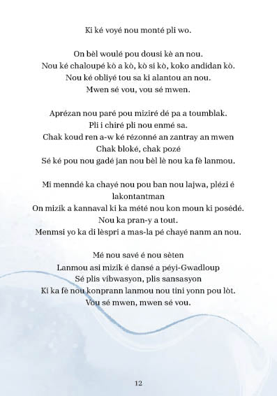 Yenki an kréyòl an pé di-w sa